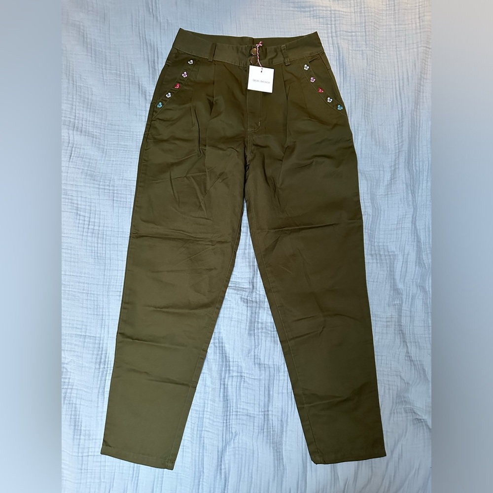 Rachel Antonoff floral embroidered pants size 2